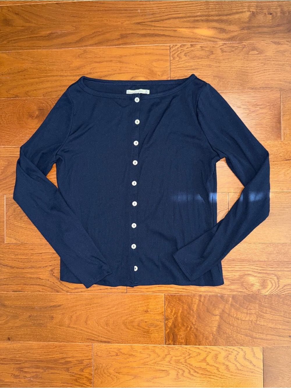 Abercrombie & Fitch Navy Button-Front Long Sleeve Shirt